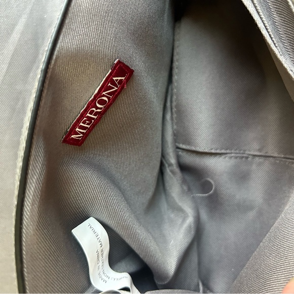 Chic gray Leather Crossbody Bag Merona - Picture 8 of 12